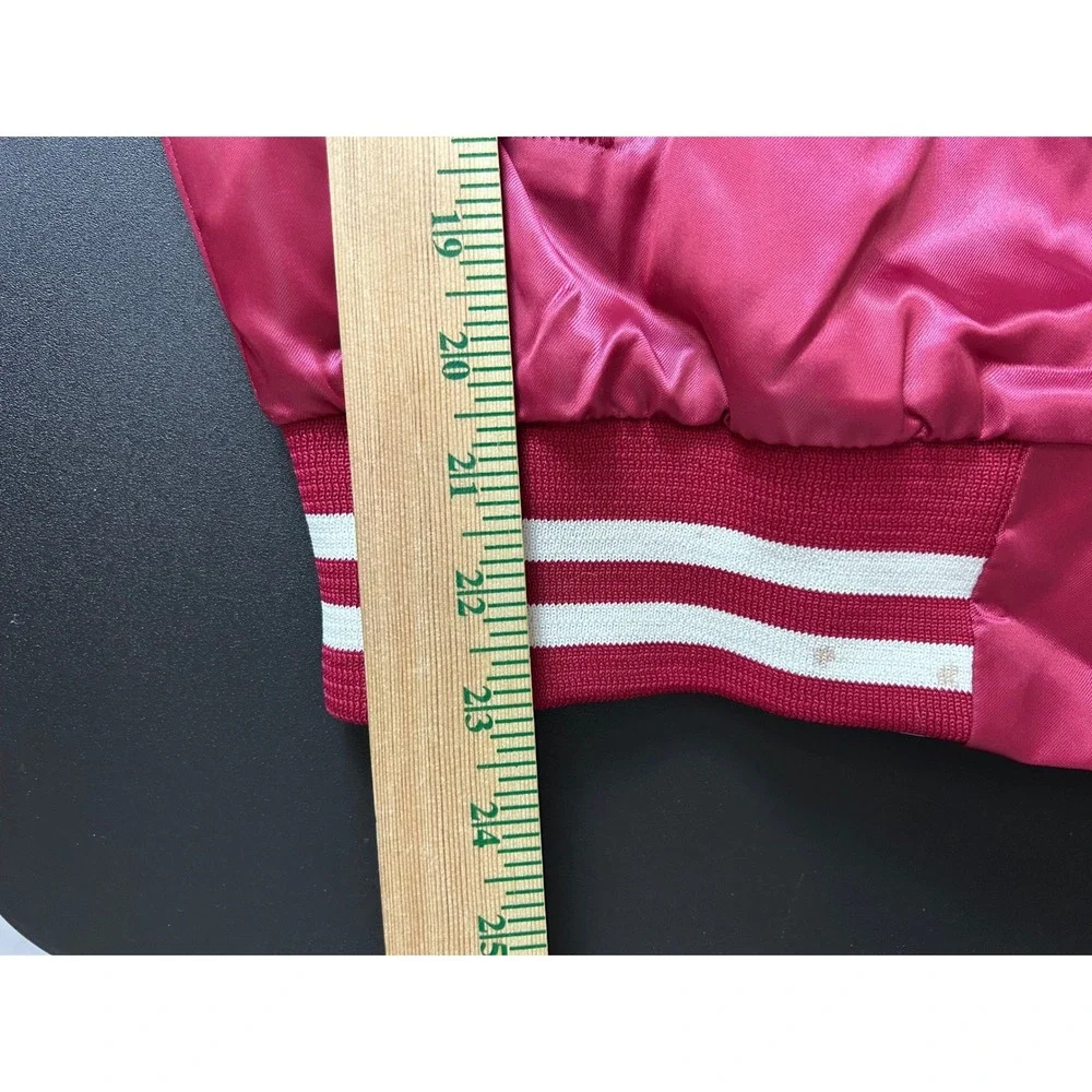 Vtg Chalk‎ Line Mens Large Burgundy Arizona Cardinals Satin Bomber Jacket NFL